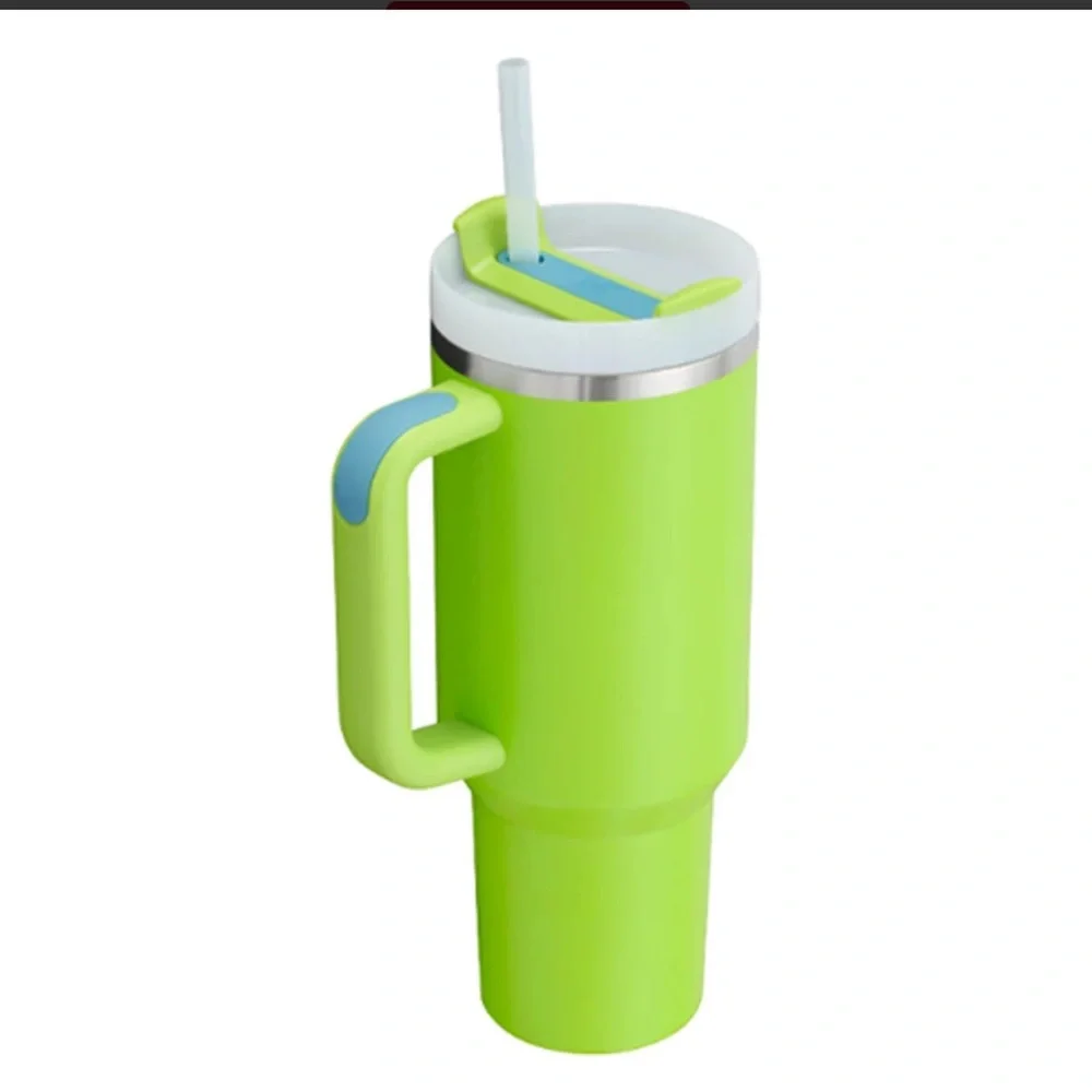 Bright Lime Stanley Authentic The 40 Oz Quencher H2.0 Flowstate Tumbler NWT - Picture 4 of 11